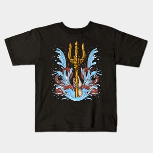 Greek Mythology God Poseidon Trident Kids T-Shirt